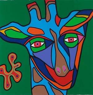 Marianne Naerebout - Zeefdruk, Twiga - Ingelijst kopen? Bied vanaf 100!