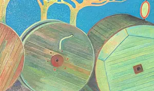 Dirk Breed - Landschap met haspels en boer kopen? Bied vanaf 1075!