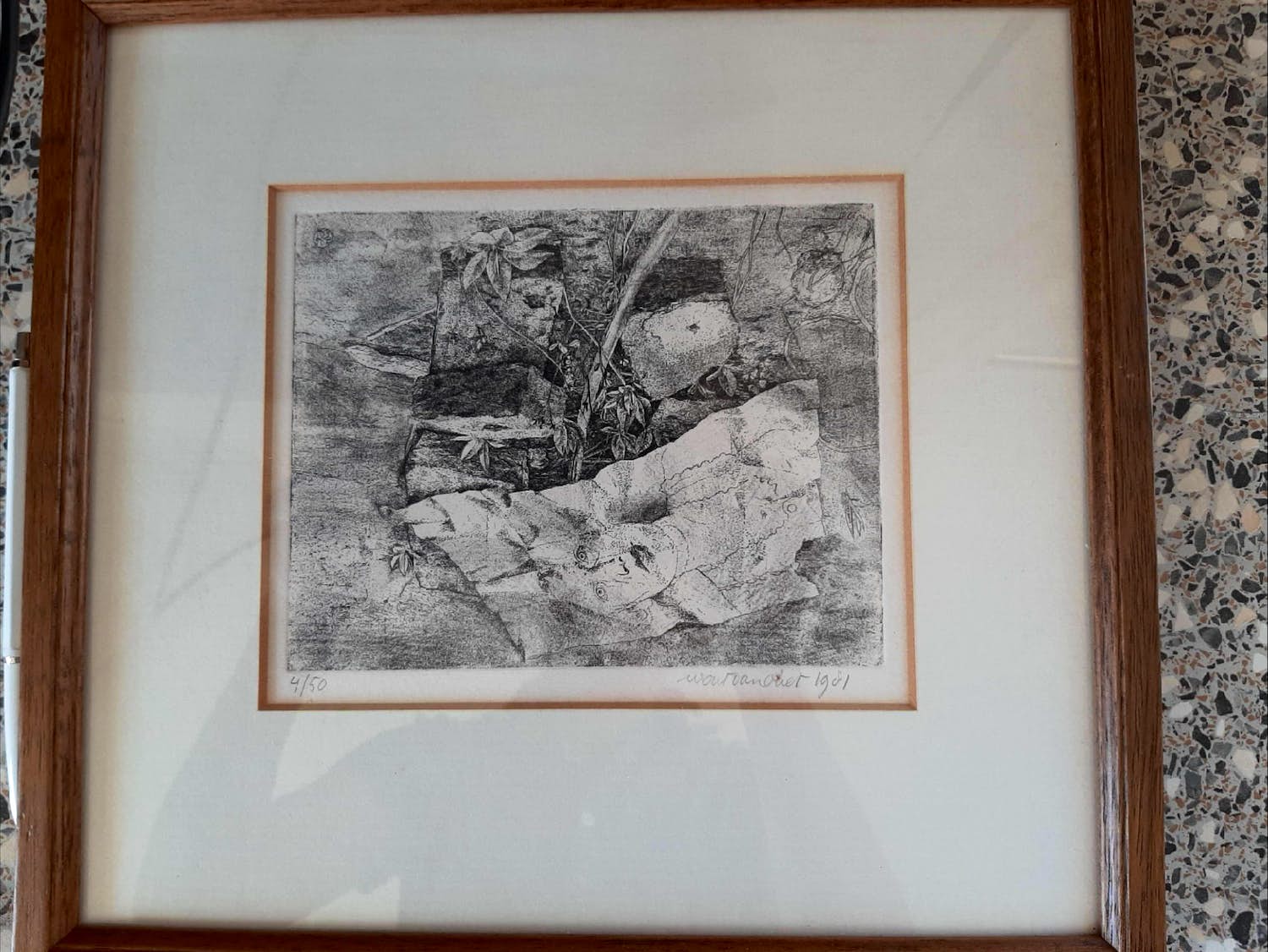 Wout van Vliet - stilleven met tekening kopen? Bied vanaf 20!