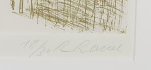 Roger Raveel - Ets, De spanning van de rust in het dorp - Ingelijst kopen? Bied vanaf 600!