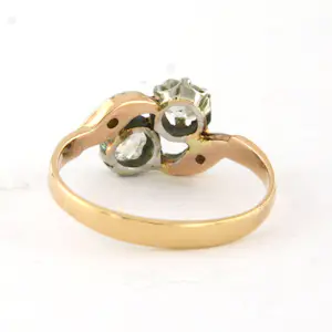 ART NOUVEAU 18k gouden ring met old mine cut en roos geslepen diamanten kaufen? Bieten Sie von 635!