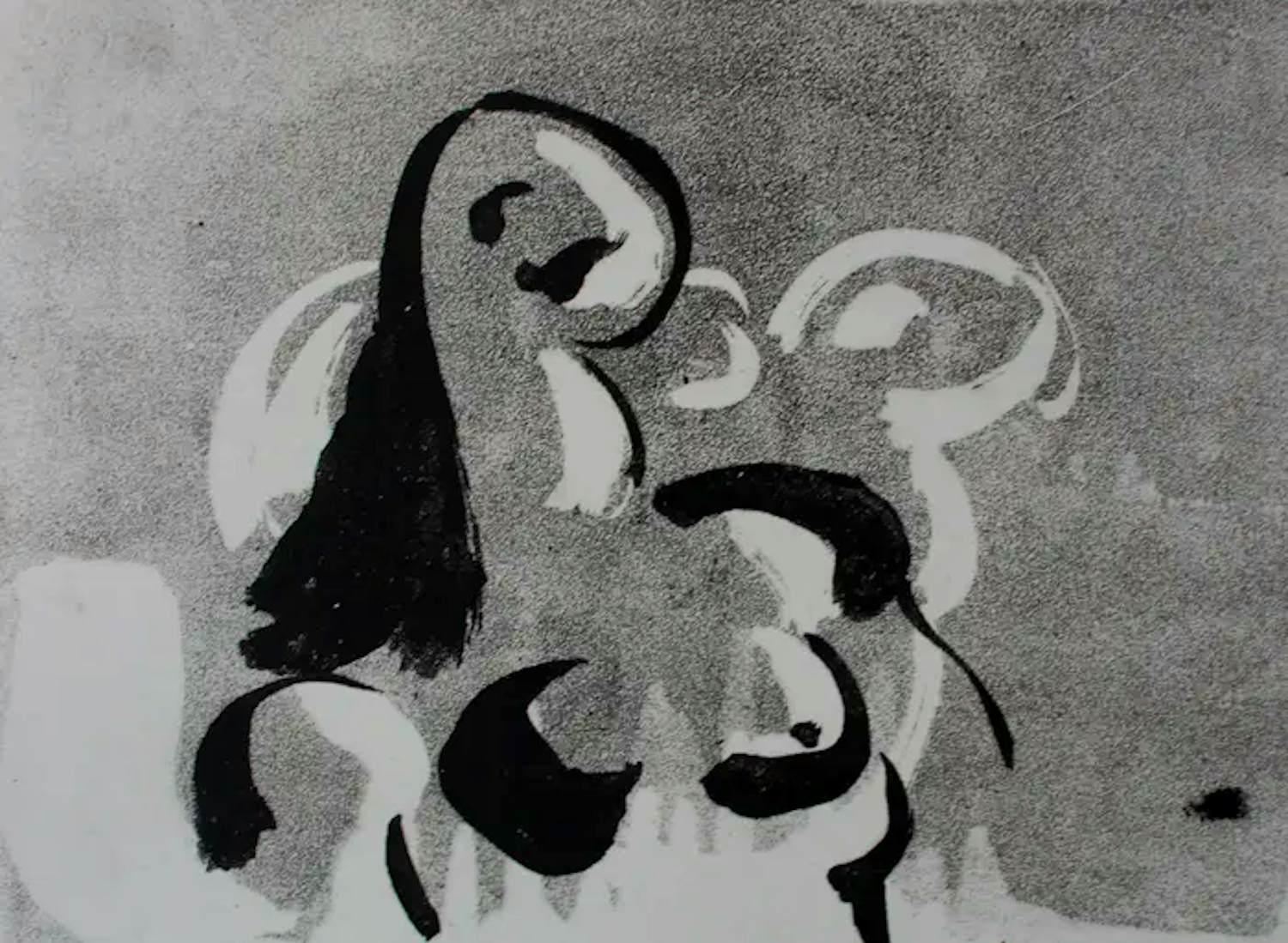 Wim Motz - Litho: twee figuurtjes - 1972 kopen? Bied vanaf 45!