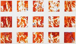 Ruud Aarbodem - Zeefdruk, Rode vlammen met blauw kopen? Bied vanaf 1!