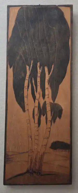 Jan Schonk - Houtsnijwerk. Bomen. Berken. Monogram. verkauft für € 79!