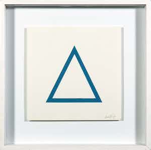Sol LeWitt - Zeefdruk uit de serie 'Five Geometric Figures in Five Colors' - Ingelijst verkocht voor € 450!