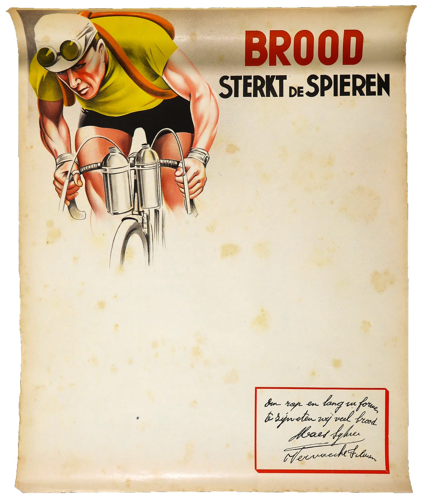 Niet of onleesbaar gesigneerd - Affiche, Brood sterkt de spieren kopen? Bied vanaf 1!