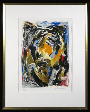 Theo Wolvecamp - Zeefdruk, Personage I - Ingelijst kopen? Bied vanaf 200!