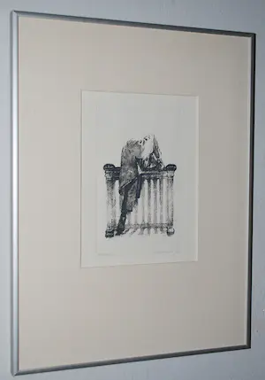 AcheterHans Leyerzapf - Man klimt over een balustrade - ets? Enchérissez de 75!
