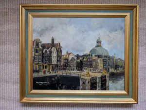 Hendrik Cornelis Kranenburg - Amsterdam, zicht op Sonestakoepel met Haarlemmersluis aan de Singel kopen? Bied vanaf 200!