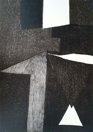 Guillaume Le Roy - Houtsnede 1985 (groot) verkocht voor € 65!