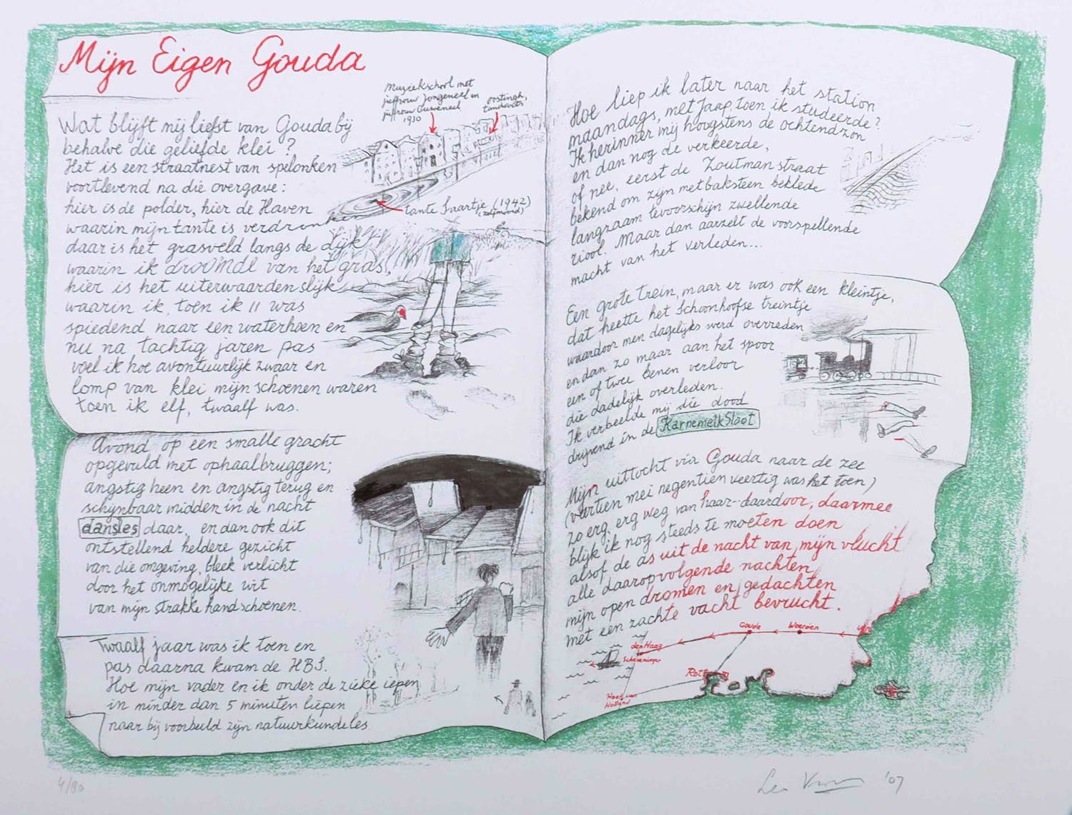 Leo Vroman - Zeefdruk, Mijn eigen Gouda verkocht voor € 35!