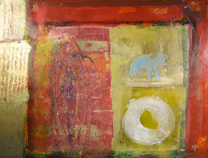 Ad Arma - Handbewerkte zeefdruk op board, Uit de serie 'India' kopen? Bied vanaf 70!