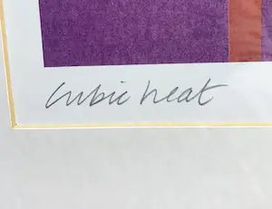 Niet of onleesbaar gesigneerd - Amaina, Twee offsetlitho’s ,Cubic Heat en Sunset, ingelijst kopen? Bied vanaf 1!