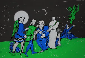 Lucebert - Kleurrijke zeefdruk: en hij opende hem de ogen - 1973 kopen? Bied vanaf 155!