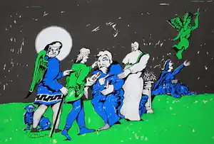 Lucebert - Kleurrijke zeefdruk: en hij opende hem de ogen - 1973 verkocht voor € 155!