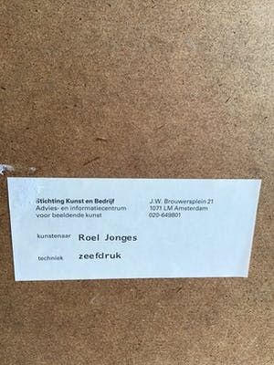 Roel Jonges - Zeefdruk gesigneerd en ingelijst z.t. kopen? Bied vanaf 40!