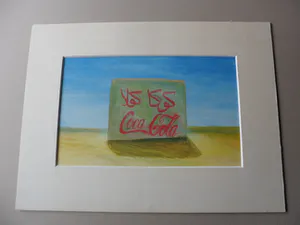 Theo Jeuken - Gouache, titel , "Woestijn ". kopen? Bied vanaf 35!