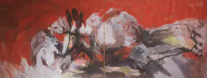 Aart Roos - Gouache op paneel, Zonder titel (Zeer groot) kopen? Bied vanaf 1!