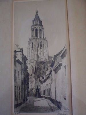 Hendrikus Roodenburg - Ets.Titel. "Trompetsteeg te Arnhem" kopen? Bied vanaf 25!
