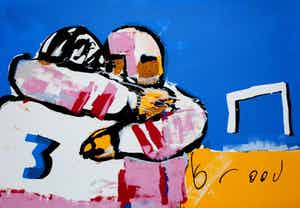 Herman Brood - grote zeefdruk: Voetbal verkocht voor € 299!