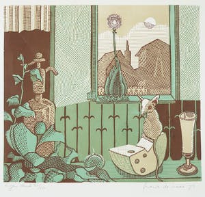 Frans de Haas - Linosnede, Als de kat van huis is... kopen? Bied vanaf 1!