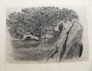 Buy Felicien Rops - " LETTRINE de JAMES TOBYN " 1875? Bid from 300!