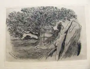 AcheterFelicien Rops - " LETTRINE de JAMES TOBYN " 1875? Enchérissez de 300!