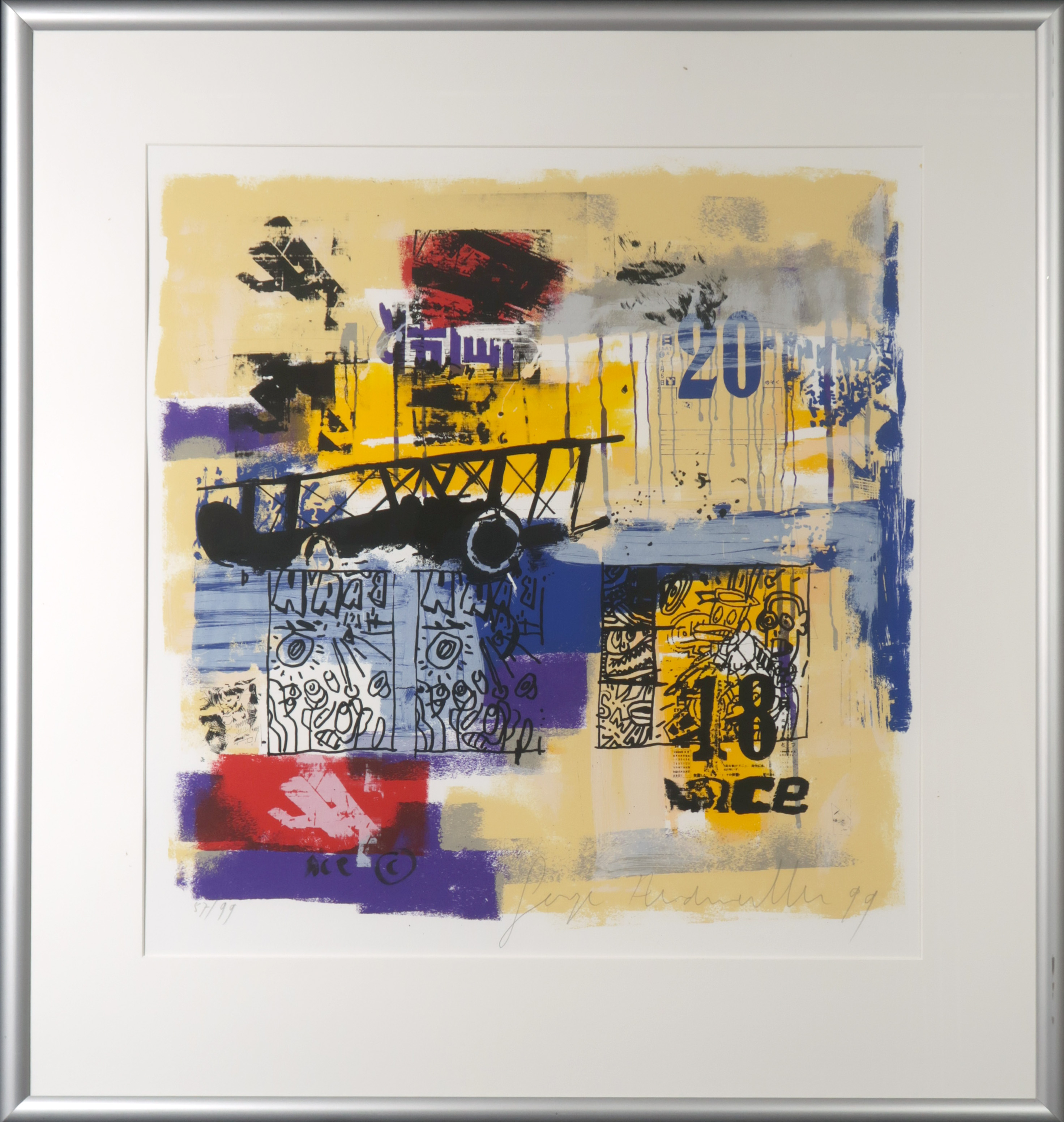 George Heidweiller - Zeefdruk, Silk - Ingelijst  verkocht voor € 120!