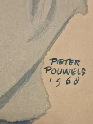 Pieter Pouwels - 3 jaren 60 (aquarel en 2 tekeningen) vrouwelijk naakt - gesigneerd kopen? Bied vanaf 55!