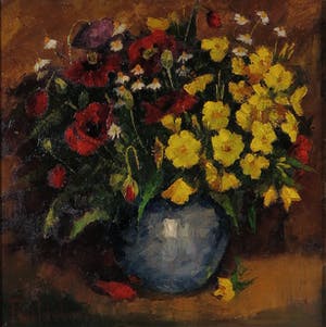 Roelof Wildeboer - Olieverf op doek, Vaas met bloemen - Ingelijst kopen? Bied vanaf 60!
