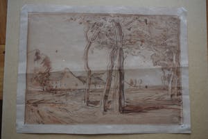 Willem van Konijnenburg - Aquarel - Boerenlandschap kopen? Bied vanaf 200!