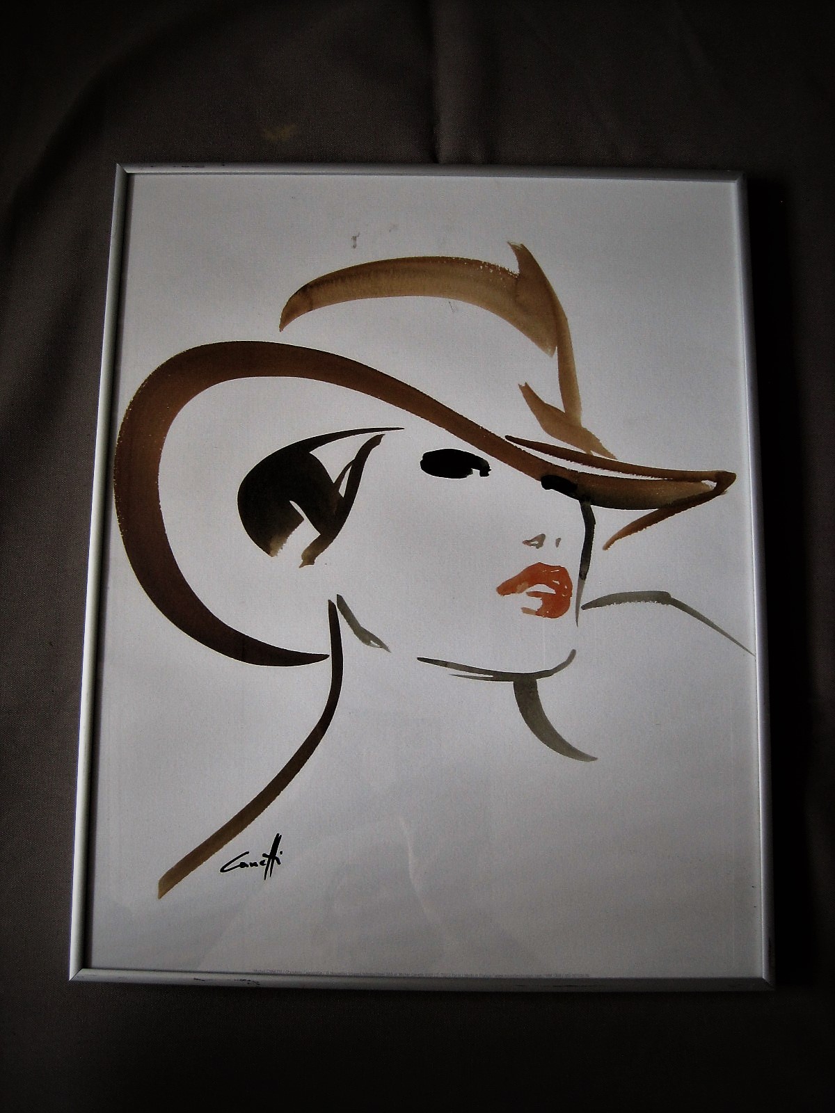Niet of onleesbaar gesigneerd - Gestileerd jaren 50 (Mode)Aquarel van een Dame met hoed - Gesigneerd r.o. kopen? Bied vanaf 1!