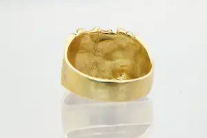 15 - Surinaamse - massief 18 Krt - geelgouden unisex "nugget" ring kopen? Bied vanaf 540!