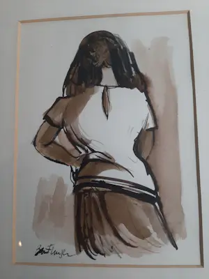 Cees Bantzinger - Aquarel, 4 portreten van mensen kopen? Bied vanaf 40!