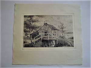 Jan Willem Lindeman - omstreeks 1920 - Zuid Hollands Polderlandschap met boerderij - gesigneerd kopen? Bied vanaf 1!