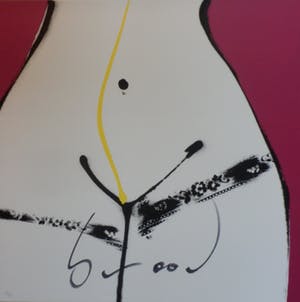 Herman Brood - Kleurenzeefdruk op LINNEN HIPS-MAGENTA Gesigneerd. kopen? Bied vanaf 325!