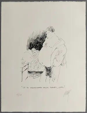 Peter van Straaten - "ga in vredesnaam weer roken, Ger". – gesigneerde zeefdruk kopen? Bied vanaf 120!