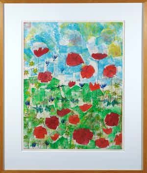 Lia van Leeuwen - Kleurenets, Zonder titel - Ingelijst verkocht voor € 1!