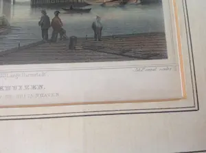 Johann Gabriel Friedrich Poppel - Enkhuizen. Gezigt op de Buitenhaven. kopen? Bied vanaf 15!