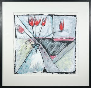 Carla Raadsveld - Zeefdruk, Tulpen I - Ingelijst kopen? Bied vanaf 35!