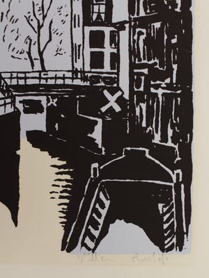 Niet of onleesbaar gesigneerd - zeefdruk 'Amsterdam' - Willem Roelofs kopen? Bied vanaf 1!