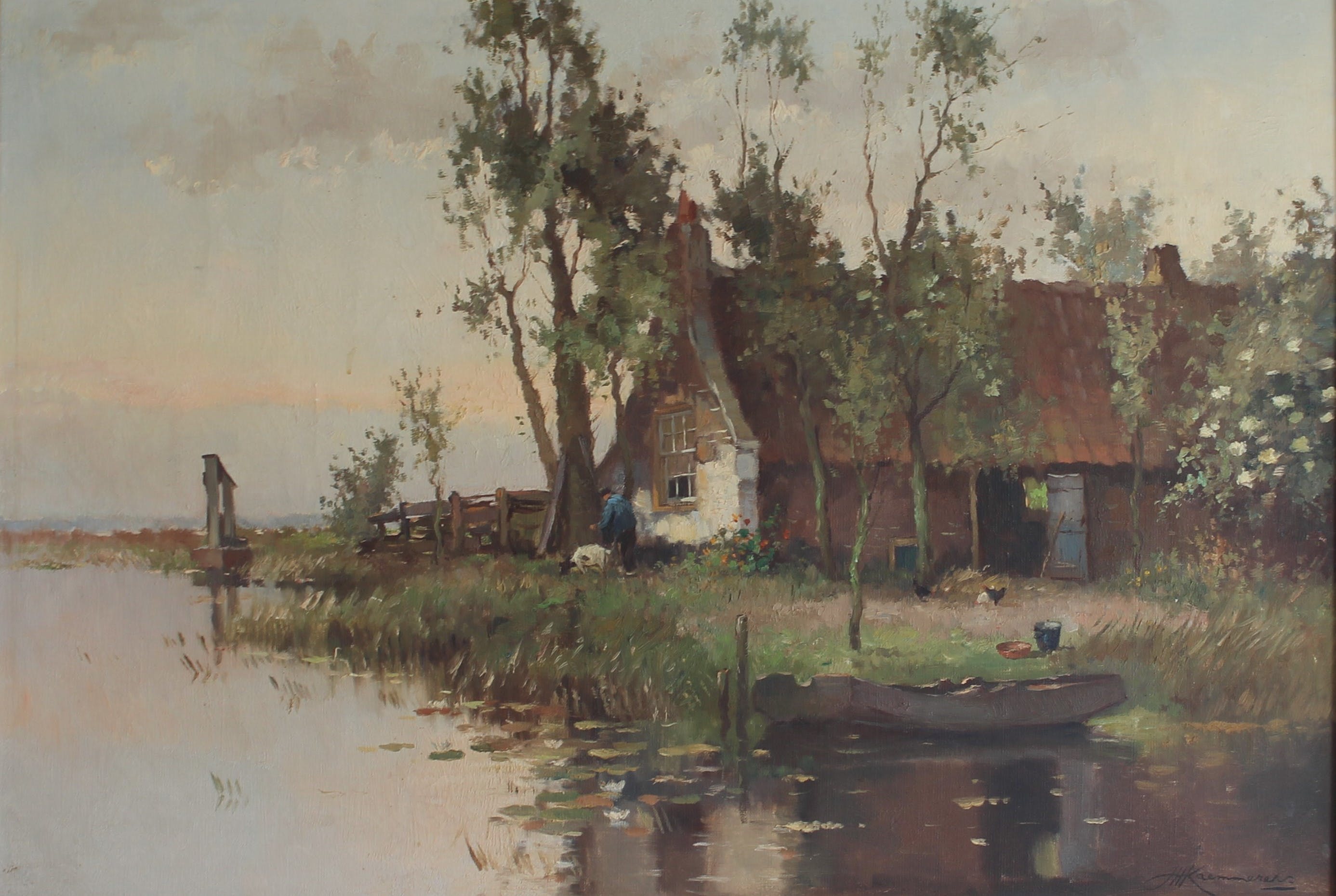 Johan Hendrik Kaemmerer - Boerderij aan het water verkocht voor € 310!