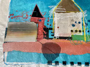 Theo Koster - Zeefdruk met collage elementen Nr. 76 - Nightfall - Ingelijst (Groot) kopen? Bied vanaf 75!