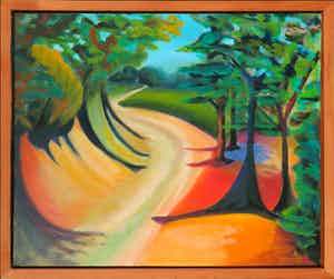 Niet of onleesbaar gesigneerd - Acrylverf op doek, Zonder titel - Ingelijst verkocht voor € 1!