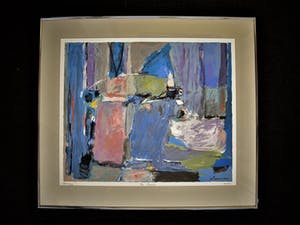 Wil van Leeuwen - GROOT expressionistisch Litho "de Lente" gesigneerd - Professioneel ingelijst. kopen? Bied vanaf 10!