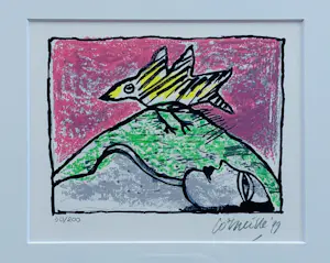 Corneille - Vogel en Vrouw - Ingelijst kopen? Bied vanaf 215!