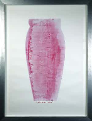 Geert Jan Jansen - Gemengde techniek op papier, Vaas - Ingelijst (Groot) verkocht voor € 80!