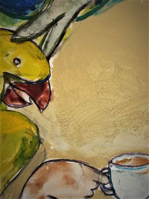 Anton Vrede - Antilliaans-Surinaamse Expressionist - Grote Gouache "Zoetje Little Sweet" gesig kopen? Bied vanaf 10!