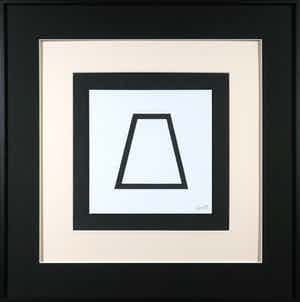 Sol LeWitt - Unieke (!) zeefdruk uit de serie 'Five Geometric Figures in Five Colors' - Ingelijst verkocht voor € 1!