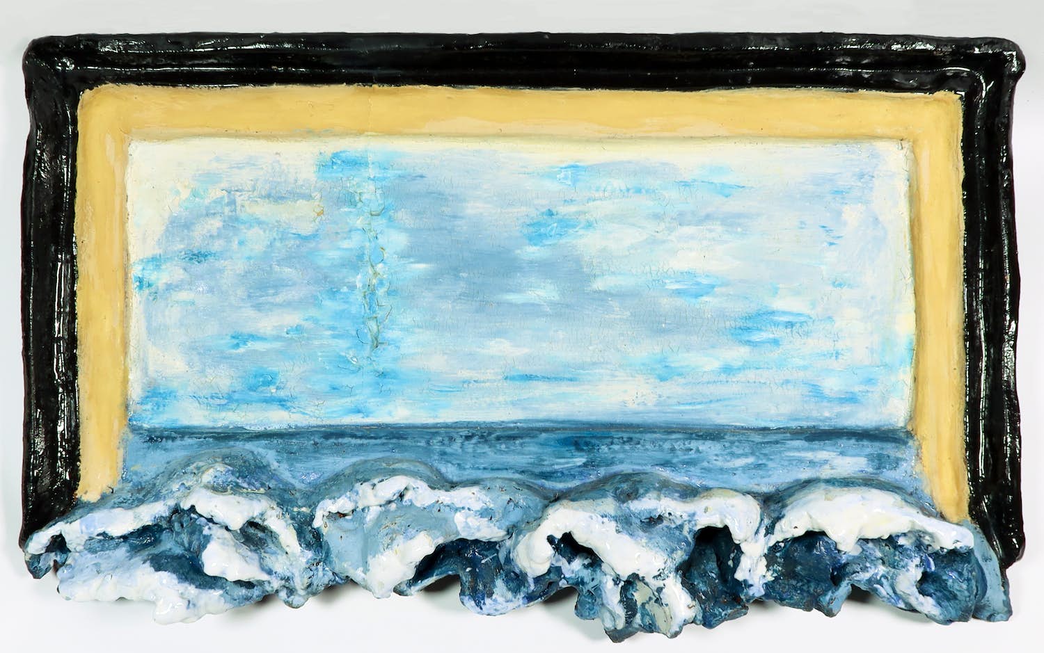 Tejo Philips - Keramieken wandobject, Zeezicht verkocht voor € 1!